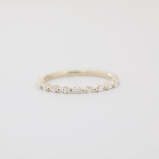 14K Yellow Gold 2.5*1.5mm Marquise Lab Diamond Half Eternity Band