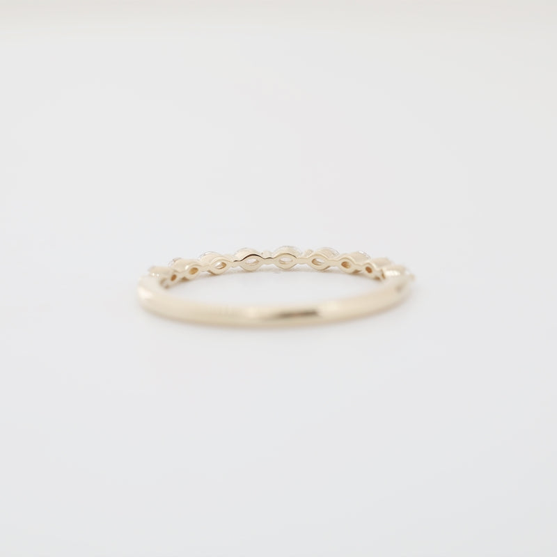 14K Yellow Gold 2.5*1.5mm Marquise Lab Diamond Half Eternity Band