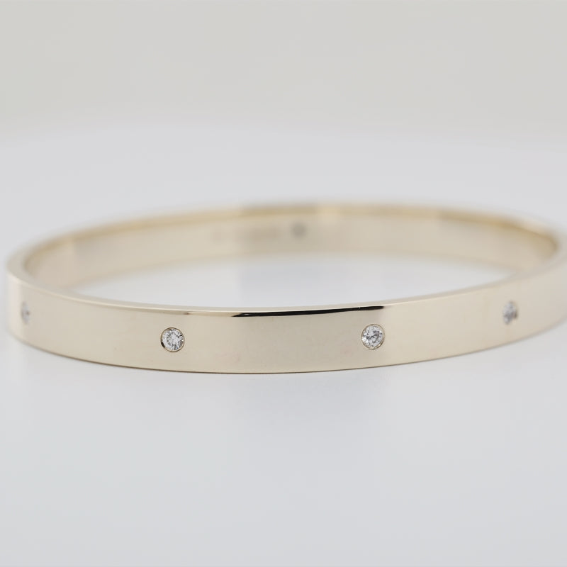 9K Yellow Gold Bracelet Lab Diamond Accents