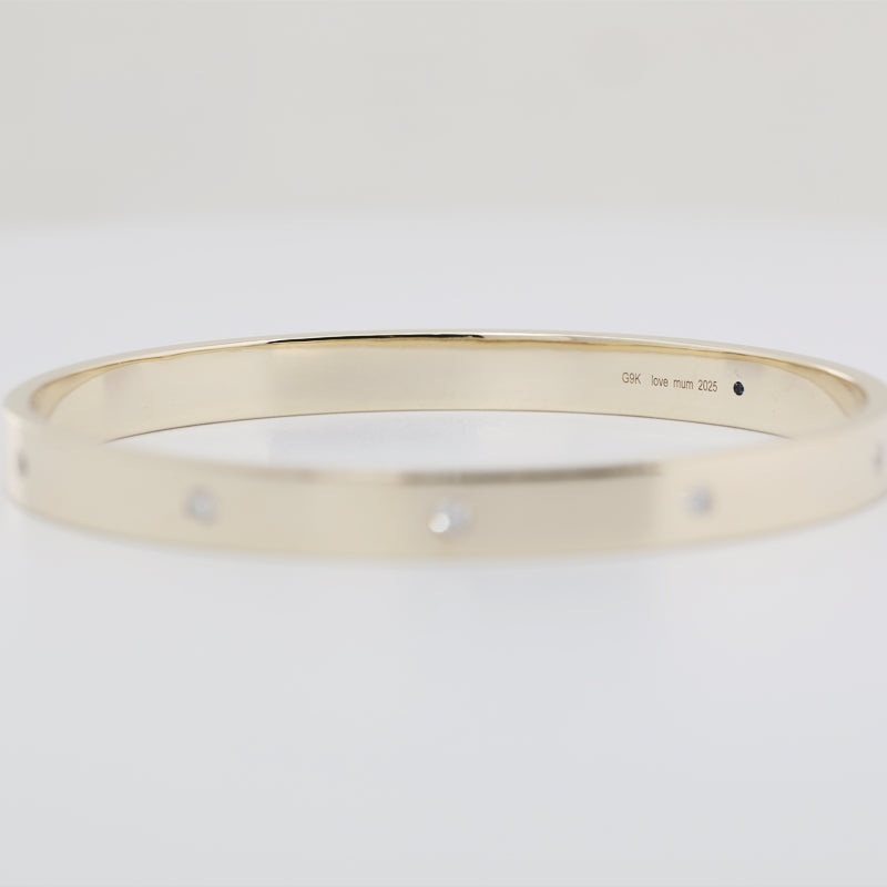 9K Yellow Gold Bracelet Lab Diamond Accents