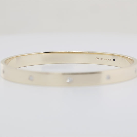 9K Yellow Gold Bracelet Lab Diamond Accents