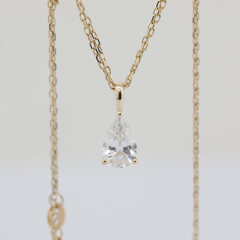10K Yellow Gold 1.08ct Pear-Shaped Lab Diamond Pendant (Pendant Only)