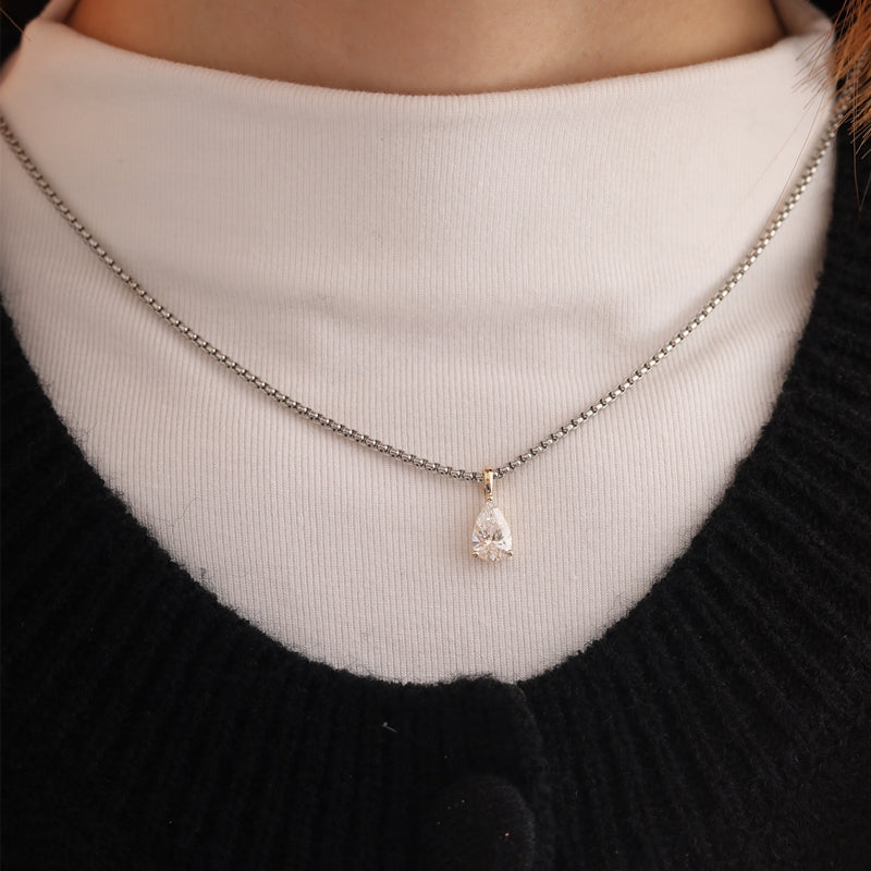 10K Yellow Gold 1.08ct Pear-Shaped Lab Diamond Pendant (Pendant Only)