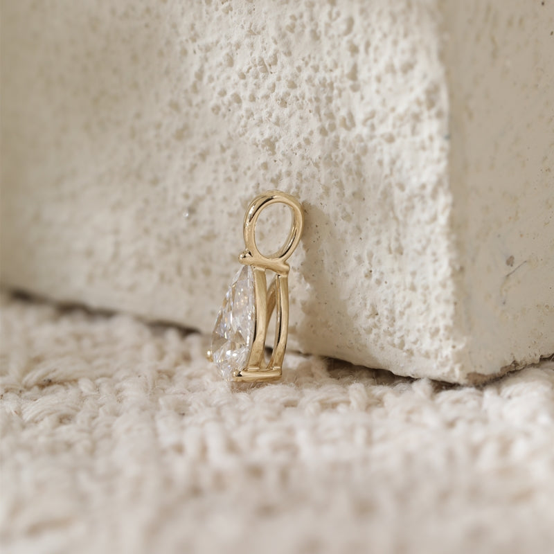10K Yellow Gold 1.08ct Pear-Shaped Lab Diamond Pendant (Pendant Only)