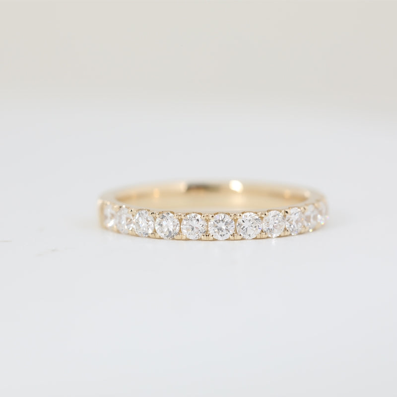 10K Yellow Gold Round Cut Lab Grown Diamond Half Eternity Band