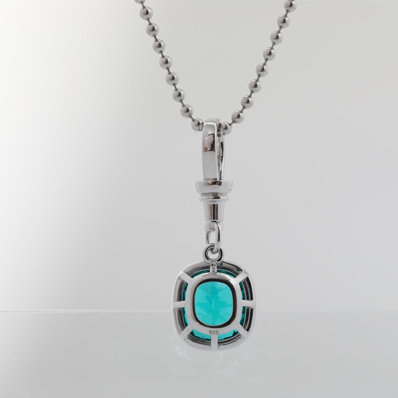 8.465ct Cushion Lab Grown Green Sapphire Pendant