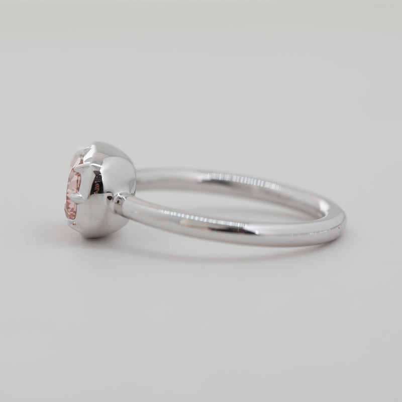 2.12ct Cushion Cut Pink Lab Diamond Bezel Setting Ring